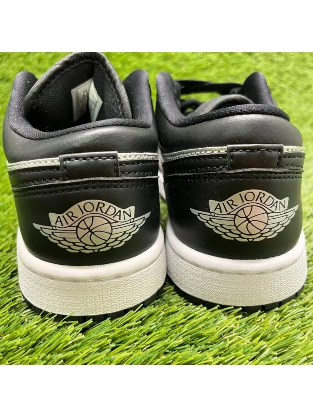 Nike Air Jordan 1 Low Womens Size 6.5 Silver Black Athletic Shoes Sneakers